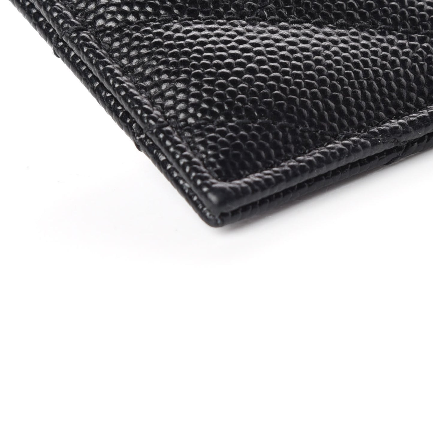 Grain De Poudre Matelasse Chevron Monogram Credit Card Case Black