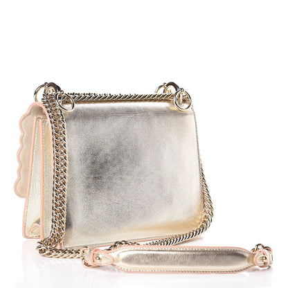 Fendi Vitello Catalan Mirror Scalloped Multi Studded Small Kan I Shoulder Bag Champagne 3 of 20