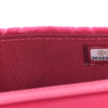 Chanel Velvet Quilted Pearl Crush Flap With Chain Pink 9 of 11