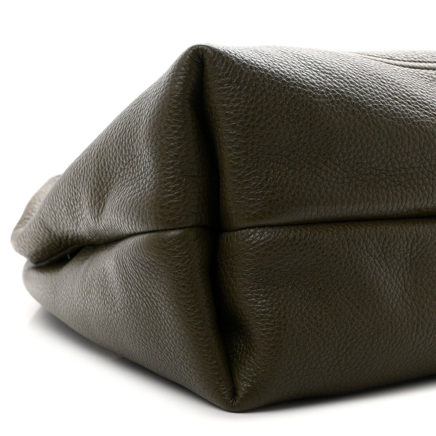 Grained Calfskin Softbit Maxi Shoulder Bag Forest Green