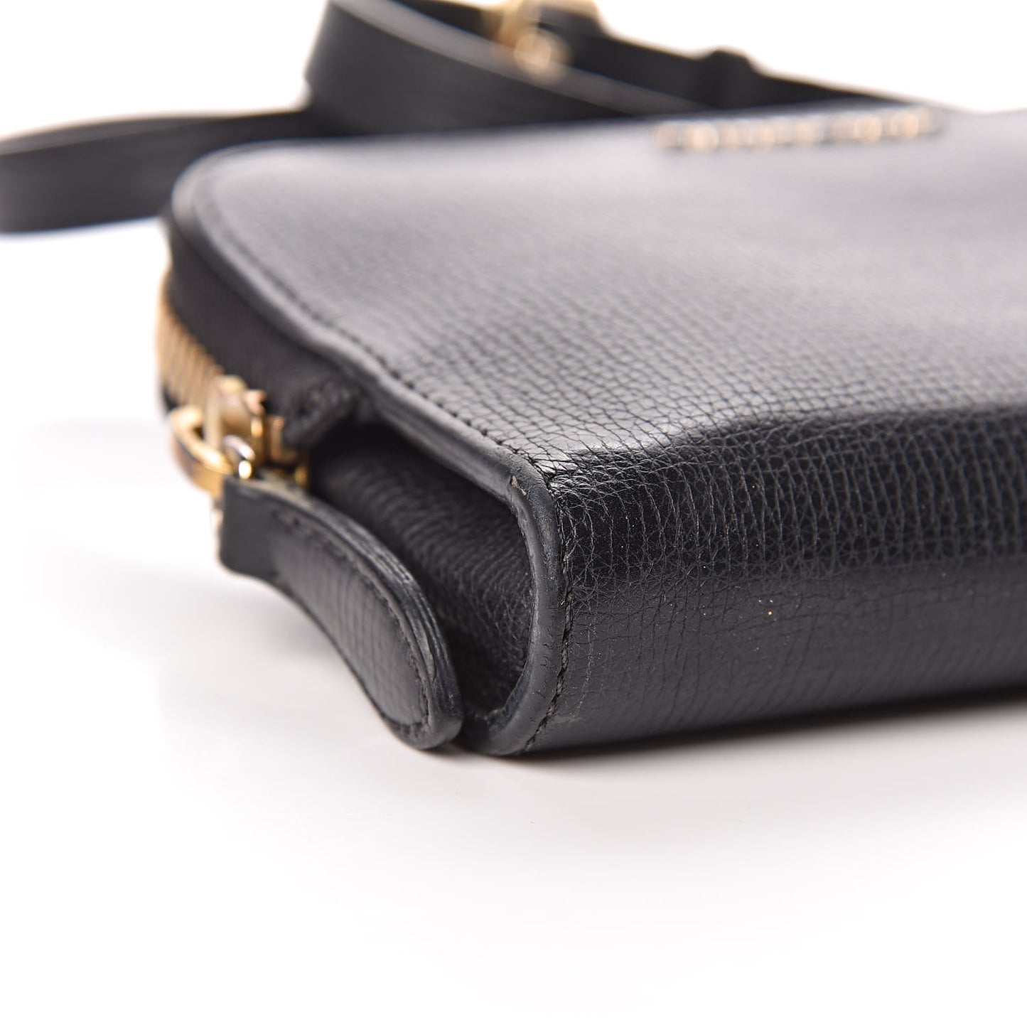 Grain Calfskin Small Crossbody Bag Black