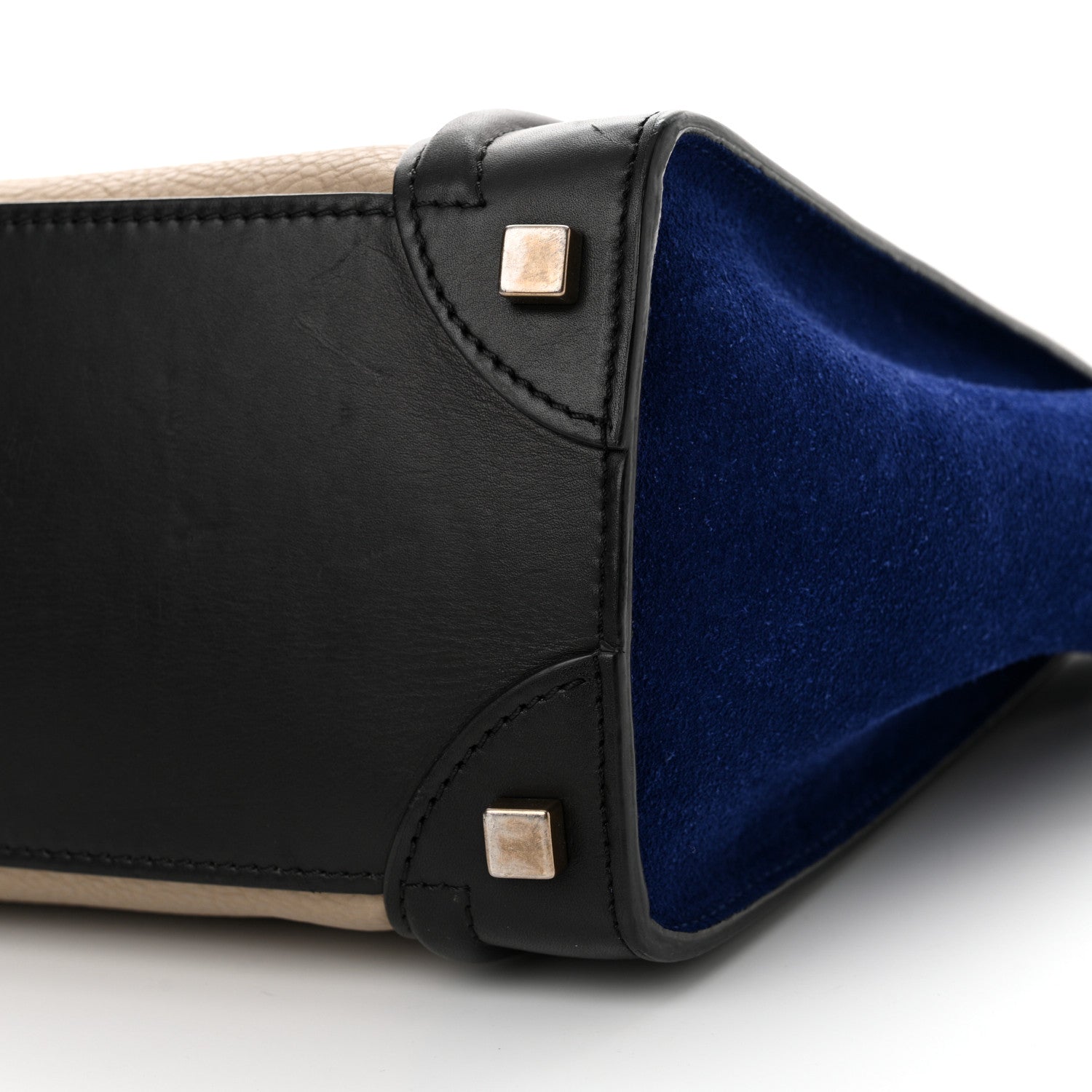 Celine Elephant Calfskin Suede Micro Tri-Color Luggage Sand 9 of 14