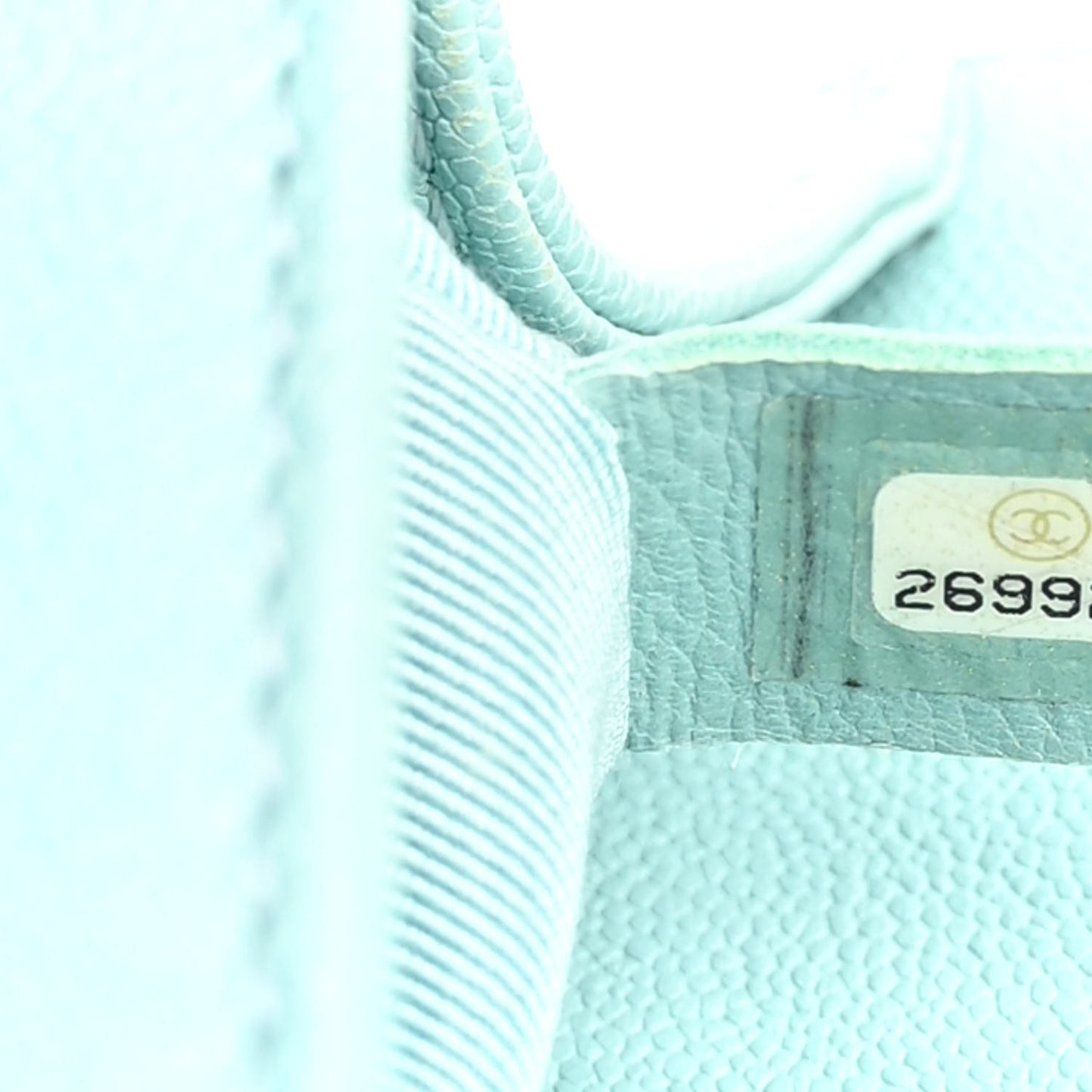 Caviar Quilted Medium Boy Flap Light Blue