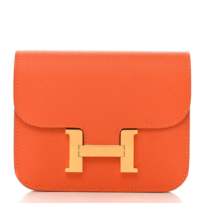 Hermes Epsom Constance Slim Wallet Orange 2 of 8