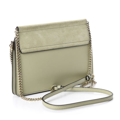 Chloe Calfskin Suede Medium Faye Shoulder Bag Eucalyptus 3 of 10