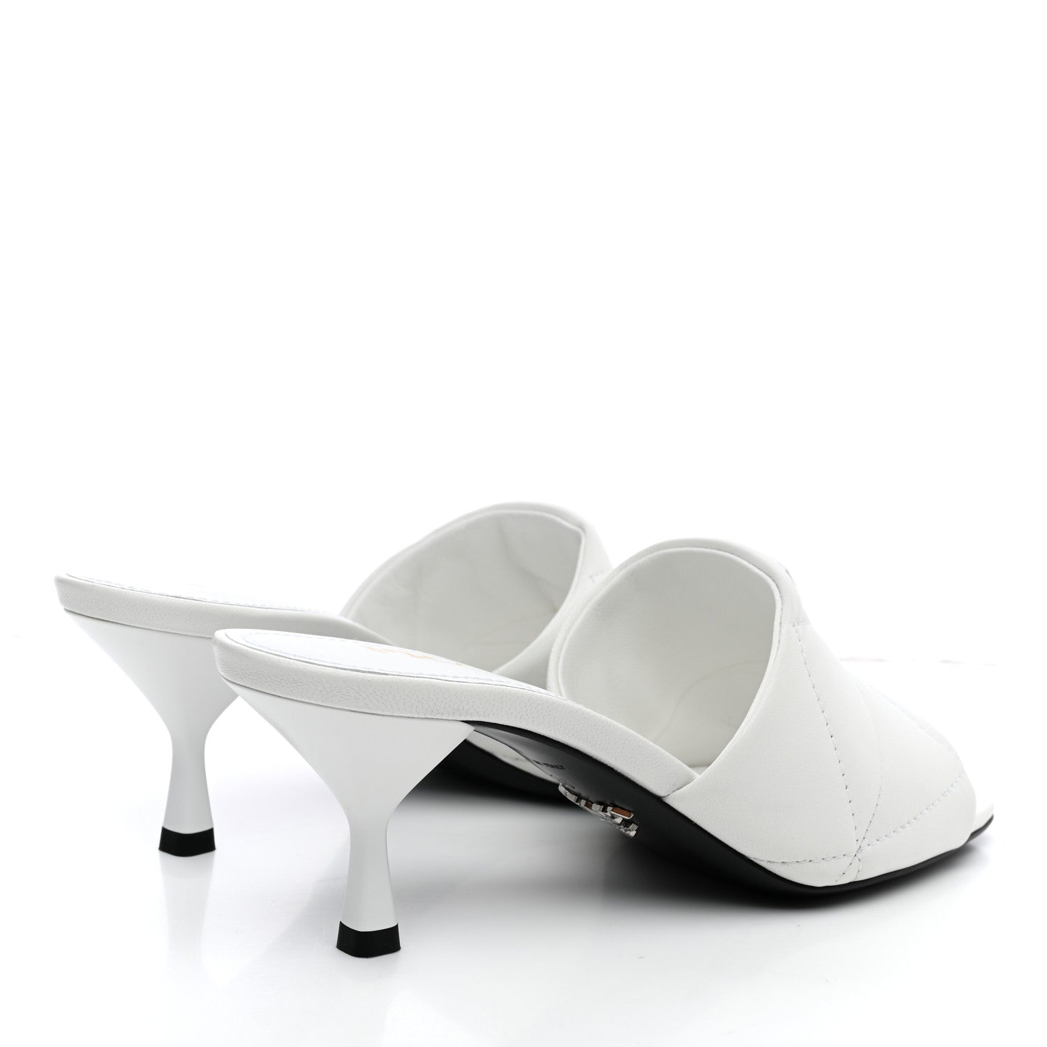 Prada Nappa Logo Quilted Slide Sandals 36 White 4 of 10