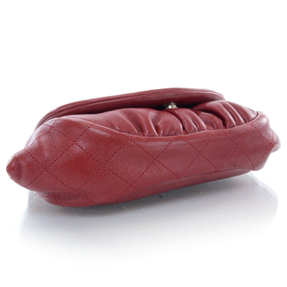 Chanel Lambskin Half Moon Wallet On Chain WOC Red 4 of 9