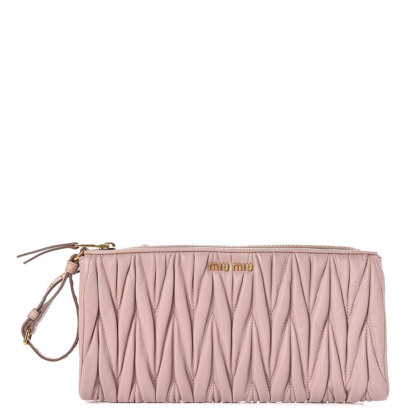 Nappa Matelasse Wristlet Cammeo