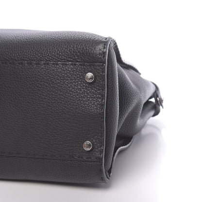 Fendi Cuoio Romano Selleria Bi-Color Large Peekaboo Iconic Satchel Black Mou 11 of 12