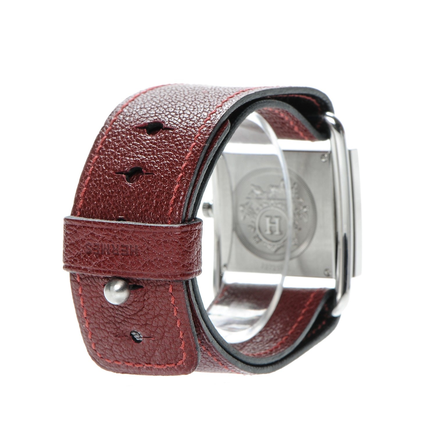 Hermes Stainless Steel Chevre Mysore 31mm Belt Quartz Watch Rouge H 4 of 8