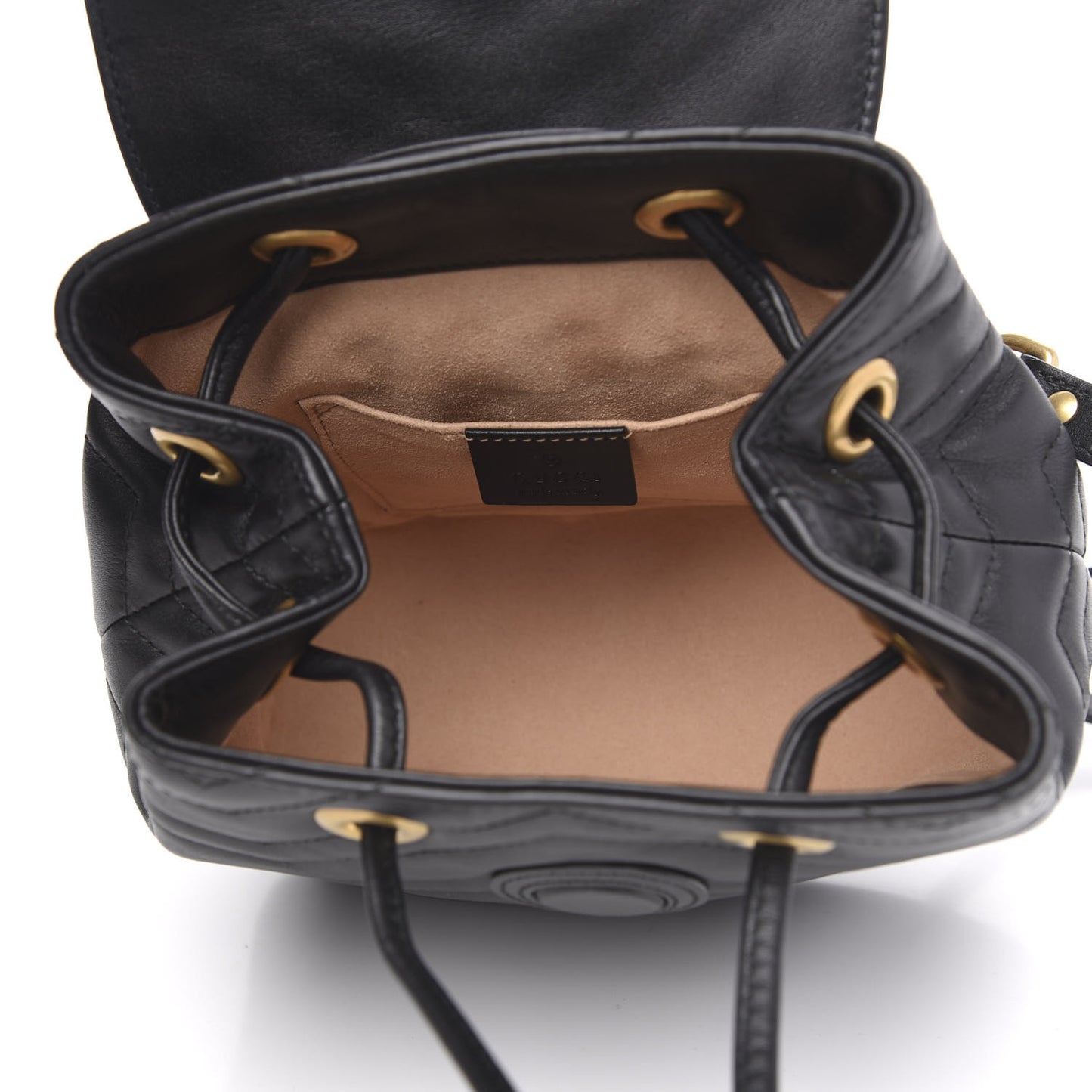 Calfskin Matelasse GG Marmont Flap Backpack Black