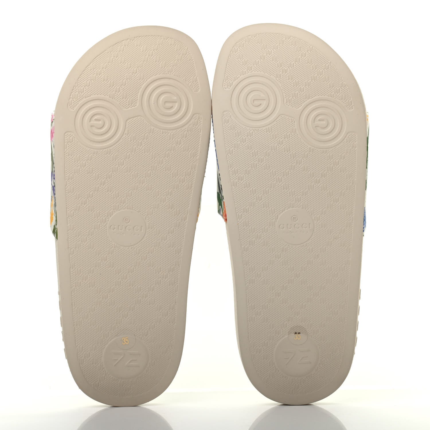 Gucci X KEN SCOTT Rubber Infinity Giardino d Apri Interlocking G Womens Pool Slide Sandals 35 Ivory Pink Wild Rose 4 of 4