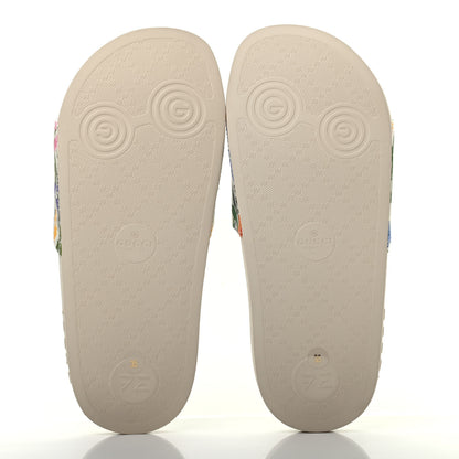 Gucci X KEN SCOTT Rubber Infinity Giardino d Apri Interlocking G Womens Pool Slide Sandals 35 Ivory Pink Wild Rose 4 of 4