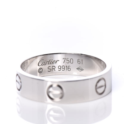 Cartier 18K White Gold 5.5mm LOVE Ring 61 9.5 4 of 6
