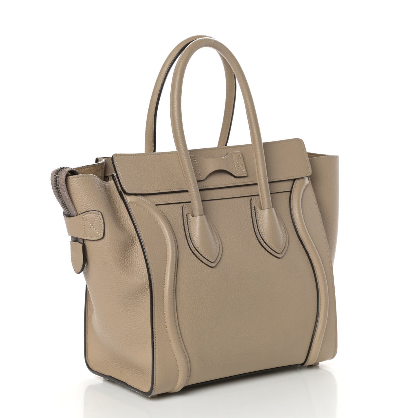 Drummed Calfskin Micro Luggage Dune