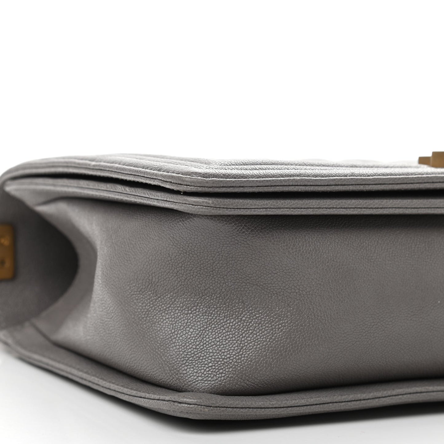 Caviar Quilted New Medium Boy Flap Grey