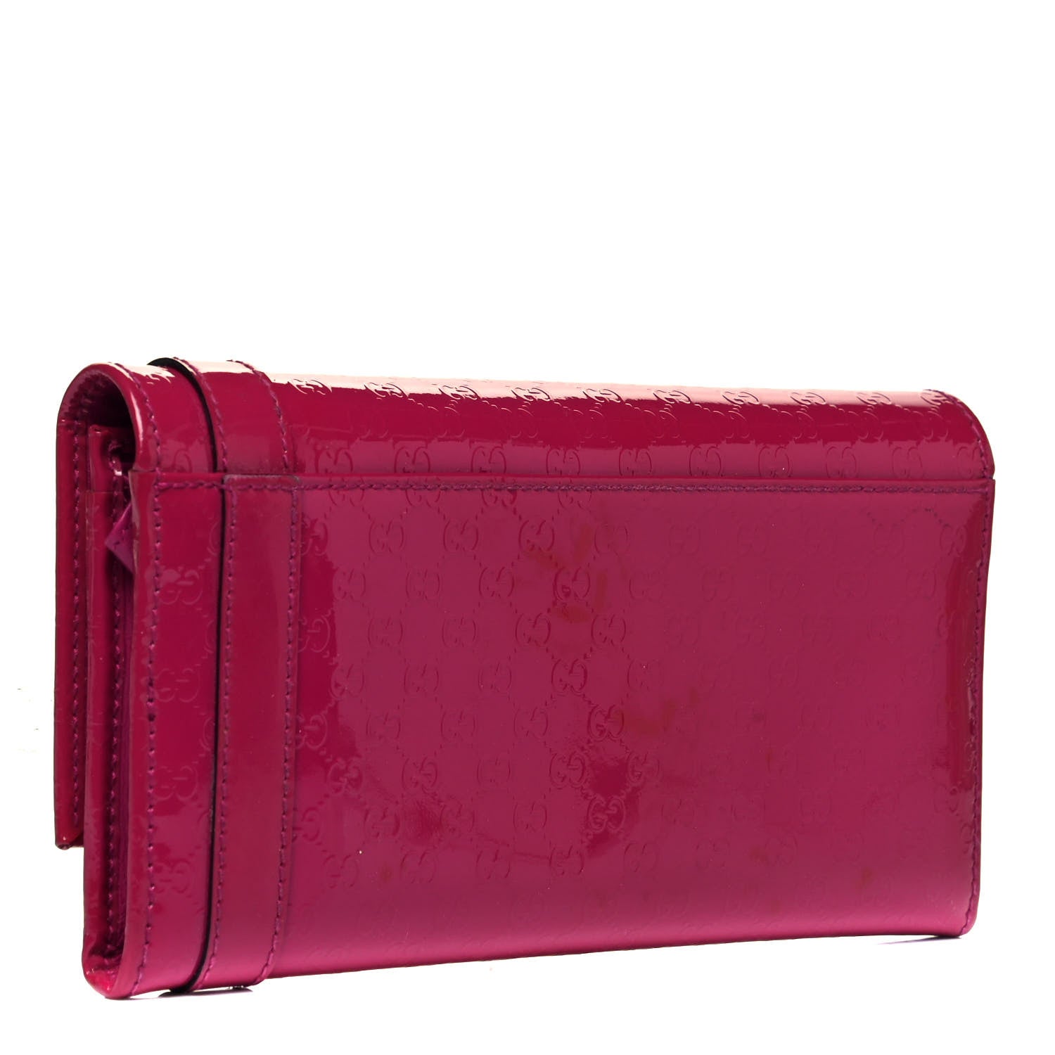 Gucci Patent Microguccissima Nice Wallet Bright Bouganville 4 of 9