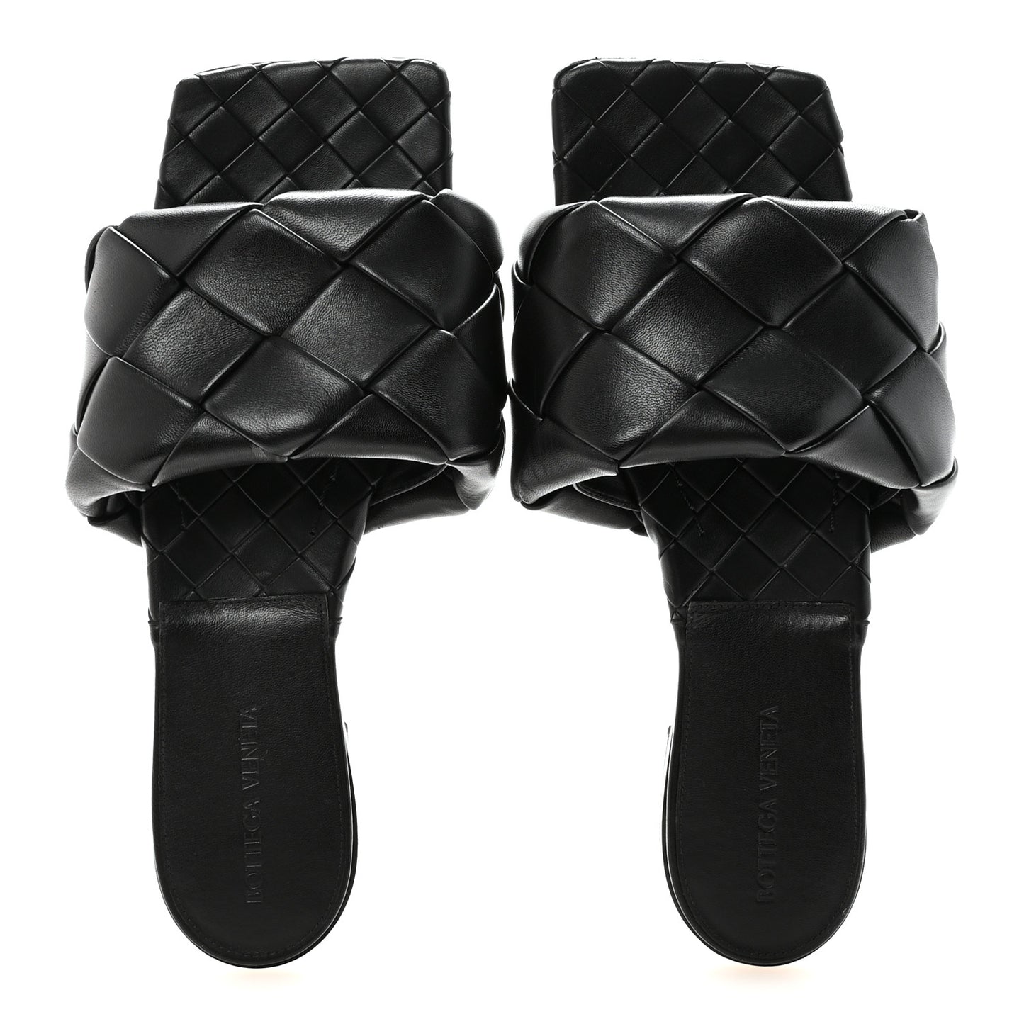 Nappa Maxi Intrecciato Lido Flat Sandals 39.5 Black