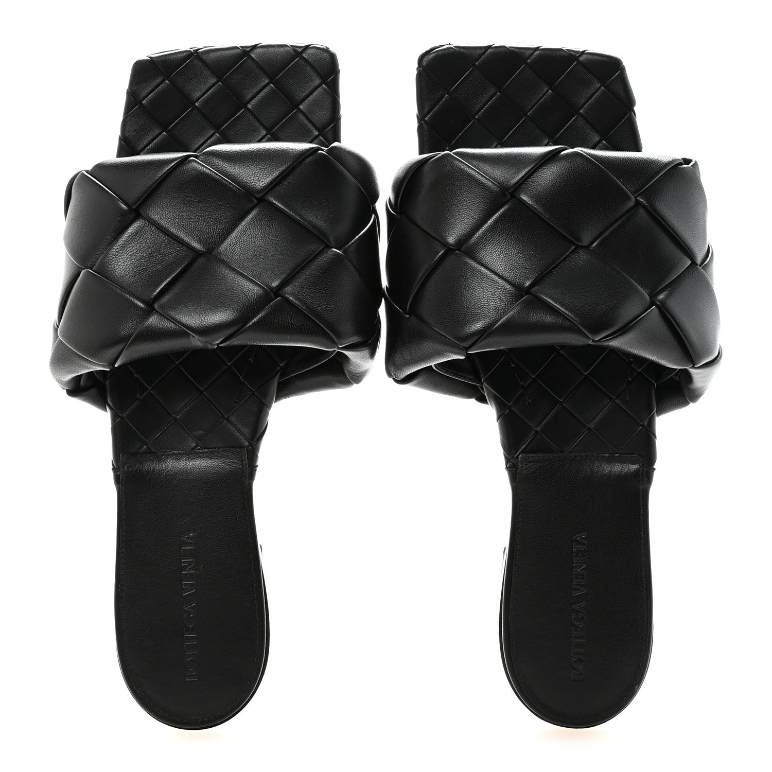 Bottega Veneta Nappa Maxi Intrecciato Lido Flat Sandals 39.5 Black 2 of 8