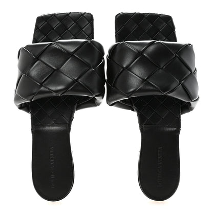 Bottega Veneta Nappa Maxi Intrecciato Lido Flat Sandals 39.5 Black 2 of 8