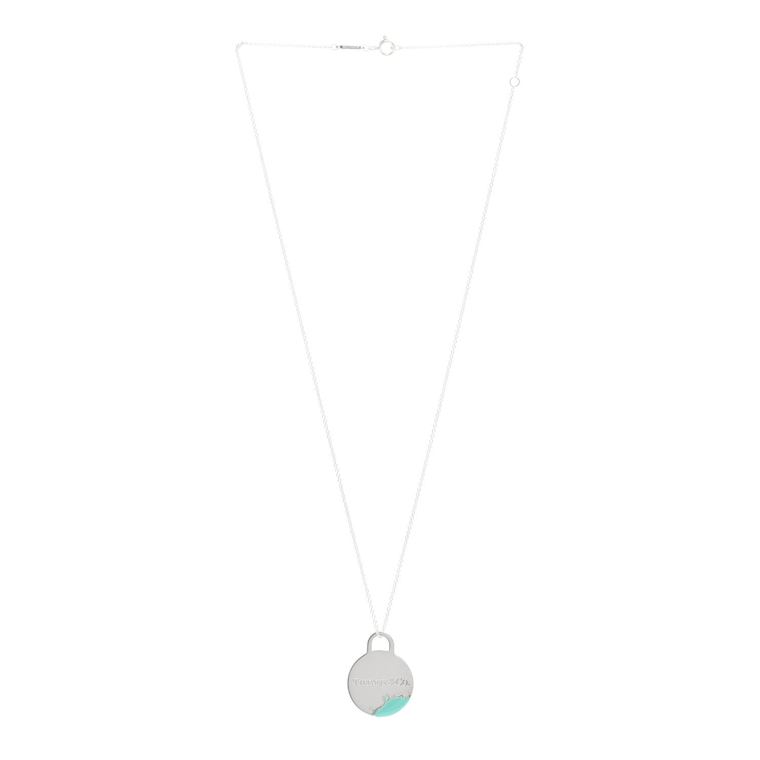 Tiffany Sterling Silver Enamel Whitney Biennial Color Splash Pendant Necklace Blue 3 of 5