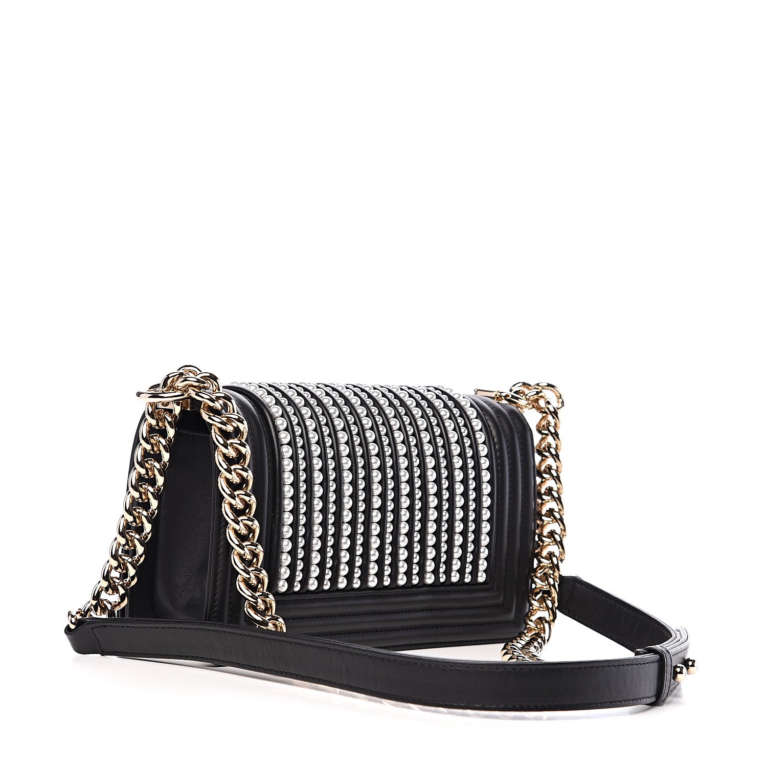Chanel Calfskin Pearl Small Boy Flap Black 2 of 9