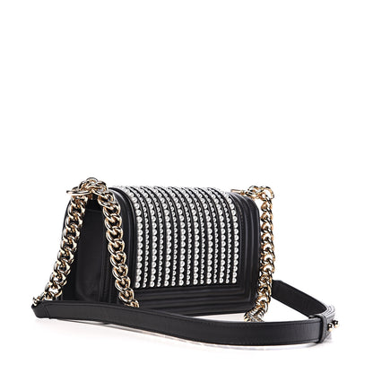 Chanel Calfskin Pearl Small Boy Flap Black 2 of 9
