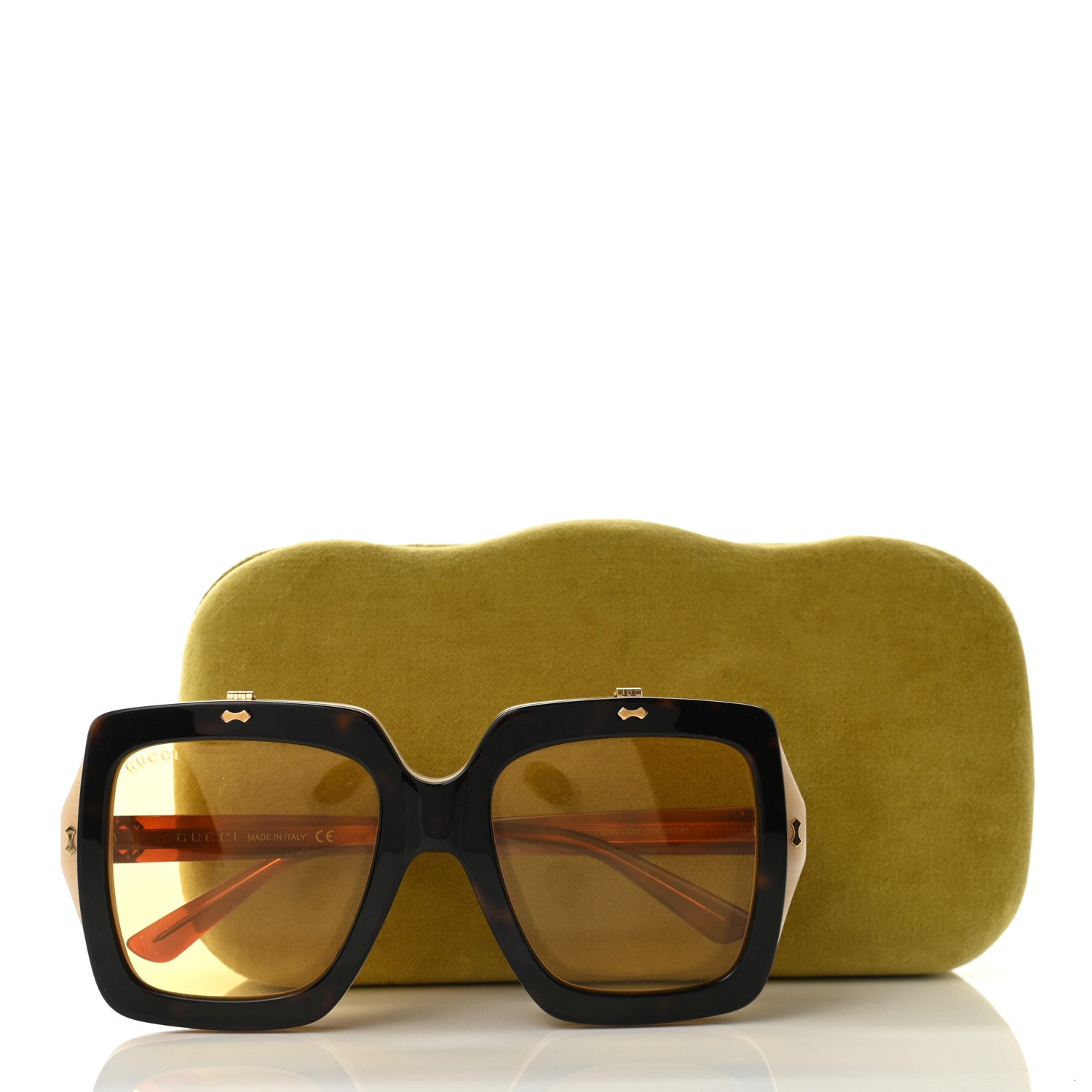 Gucci Acetate Oversized Flip Up Sunglasses GG0088S Tortoise 9 of 9