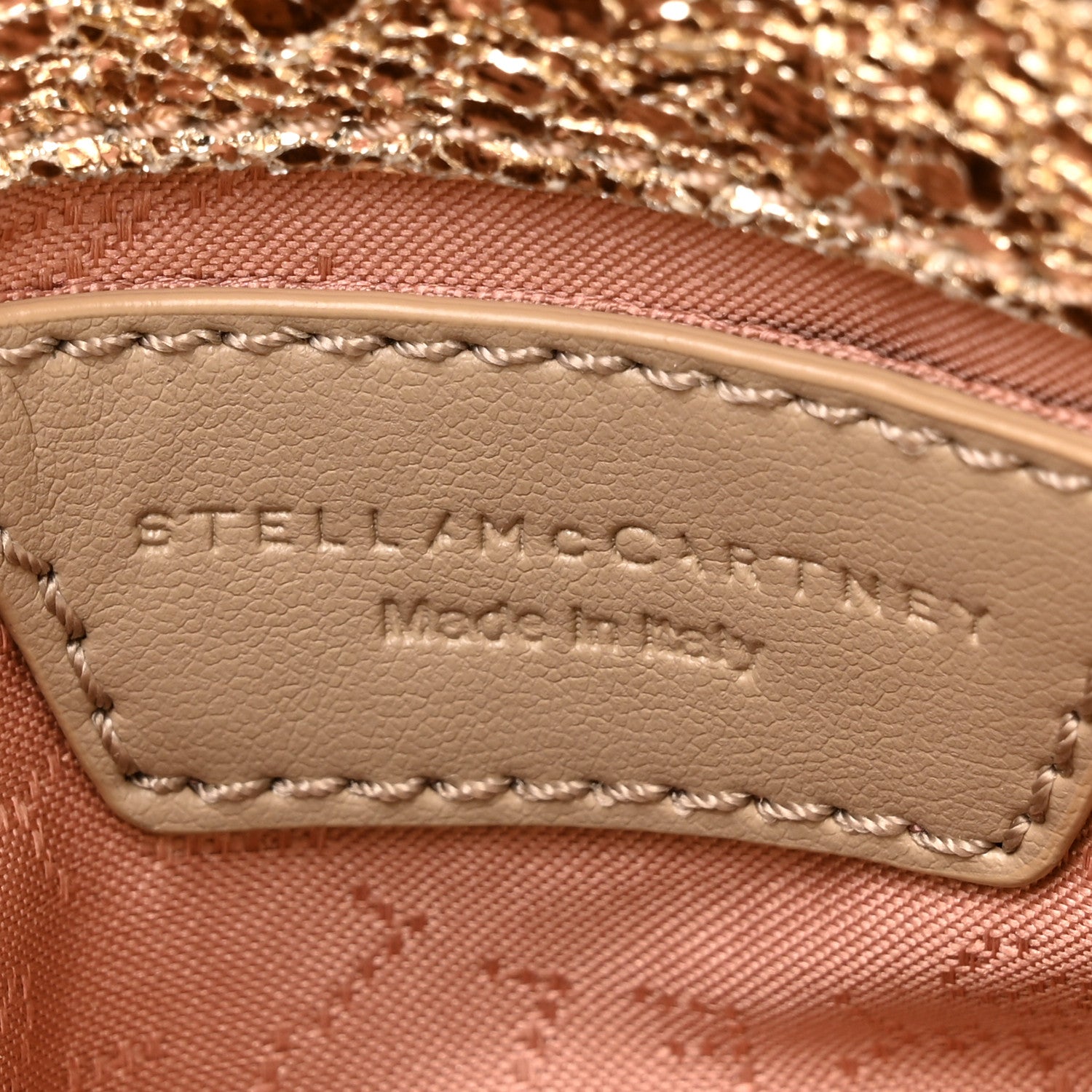 Stella McCartney Metallic Crackle Tiny Falabella Tote Gold 6 of 9
