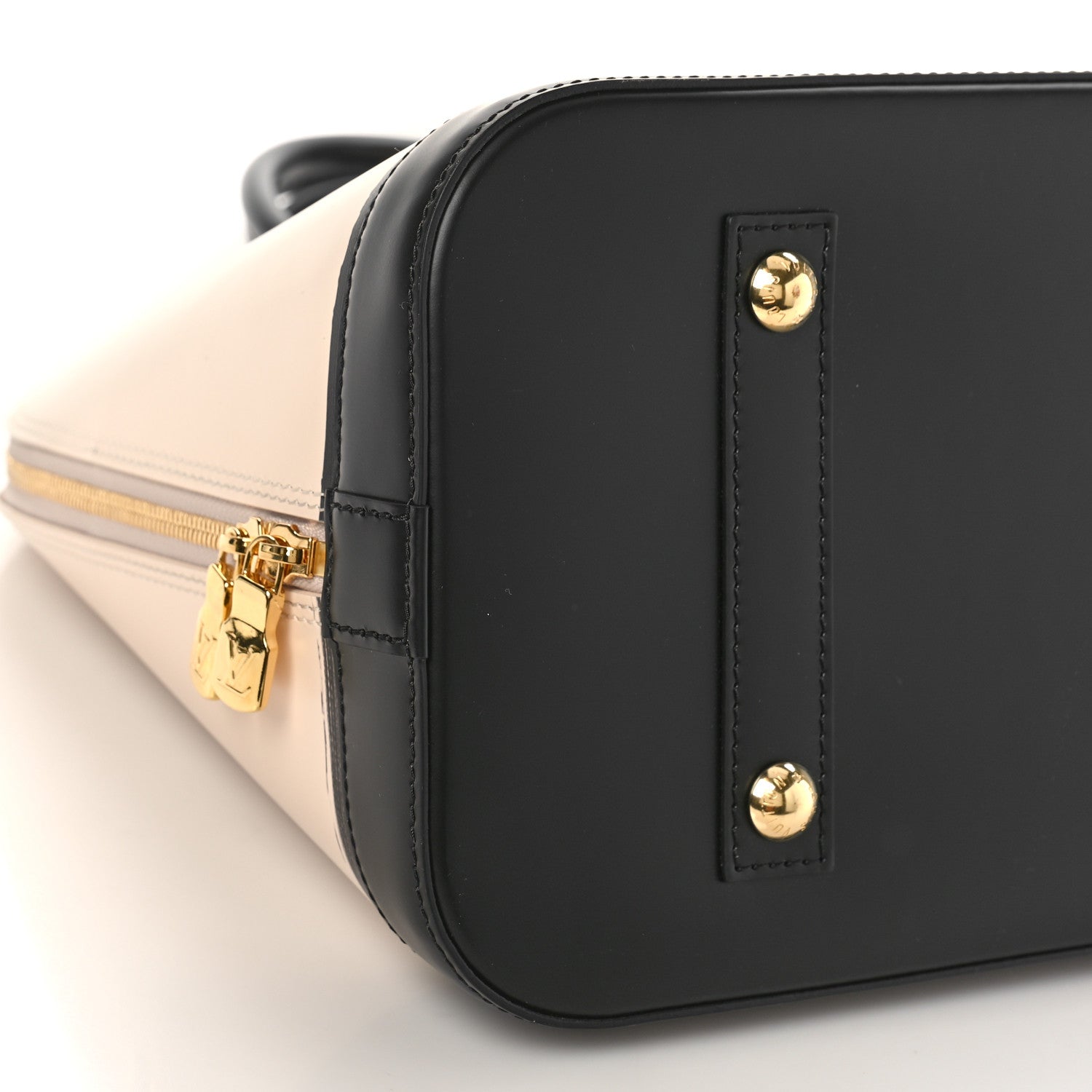 Louis Vuitton Calfskin Printed Alma GM Beige Black 7 of 8