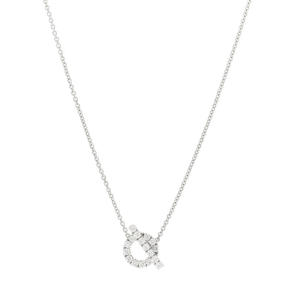Hermes 18K White Gold Diamond Finesse Pendant Necklace 1 of 5