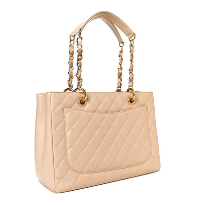 Chanel Caviar Quilted Grand Shopping Tote GST Beige Clair 3 of 11