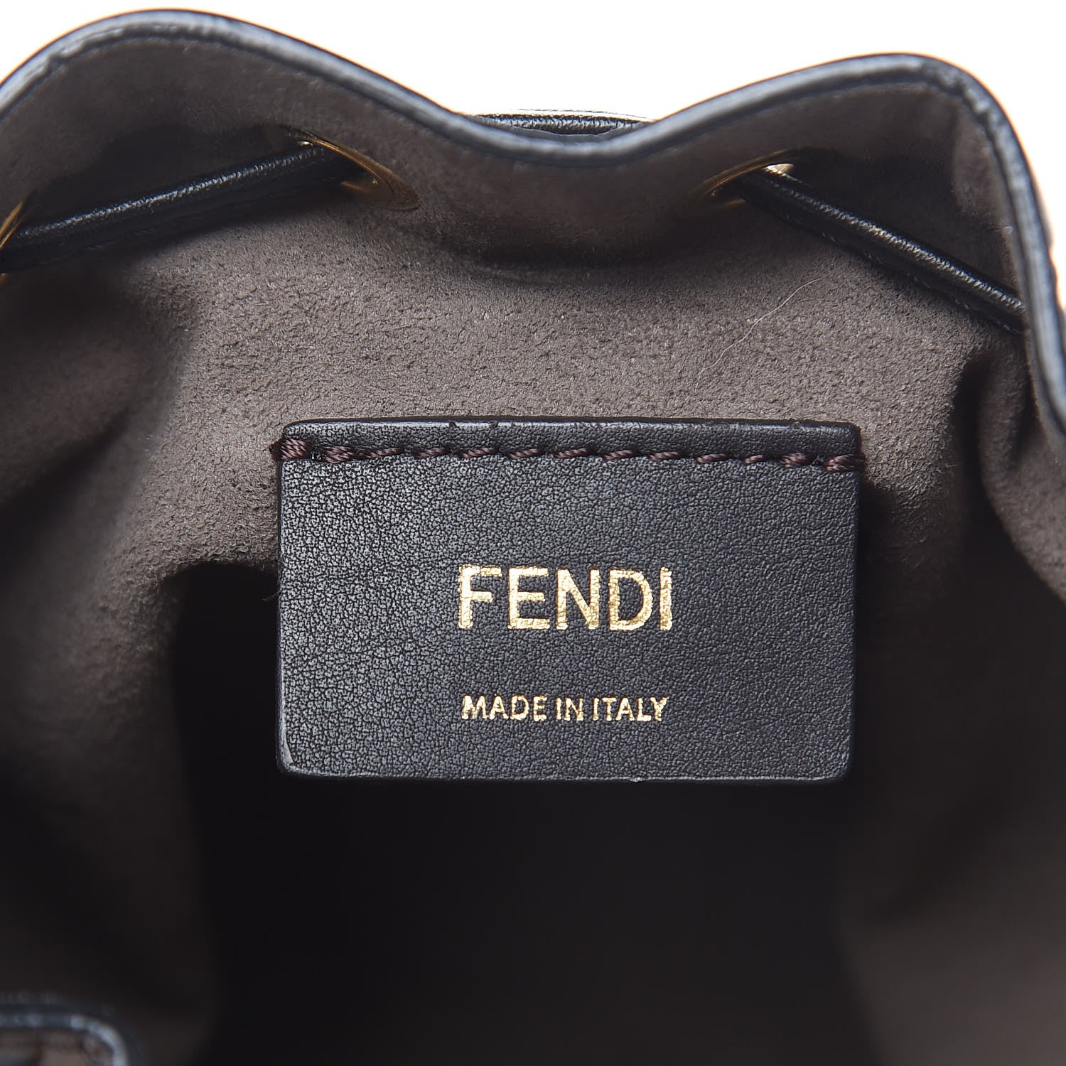 Fendi Vitello Liberty F is Fendi Bi-Color FF 1974 Embossed Mini Mon Tresor Bucket Bag Maya Black 6 of 11