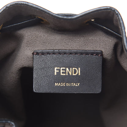 Fendi Vitello Liberty F is Fendi Bi-Color FF 1974 Embossed Mini Mon Tresor Bucket Bag Maya Black 6 of 11
