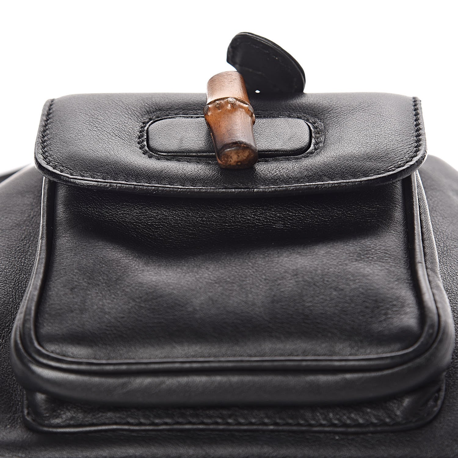 Gucci Calfskin Bamboo Backpack Black 13 of 14