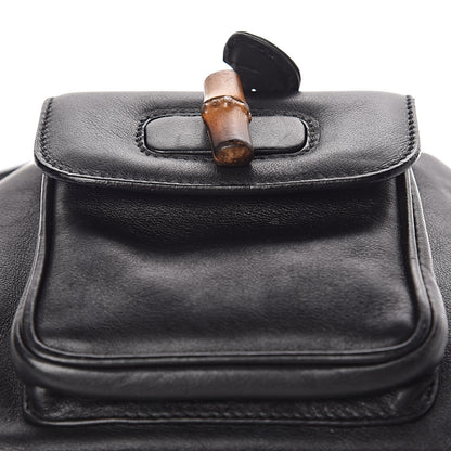Gucci Calfskin Bamboo Backpack Black 13 of 14