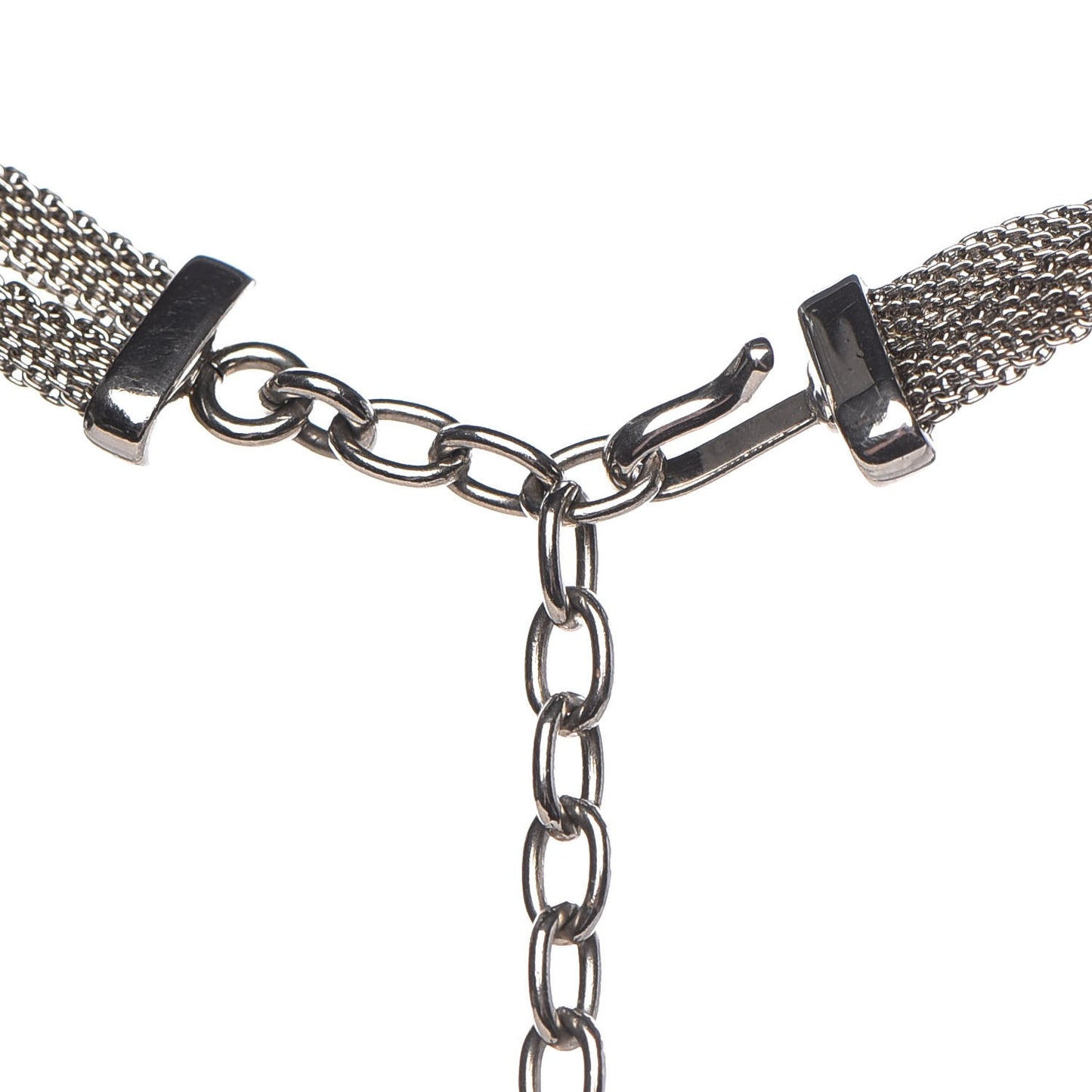Metal Logo Choker Necklace Silver