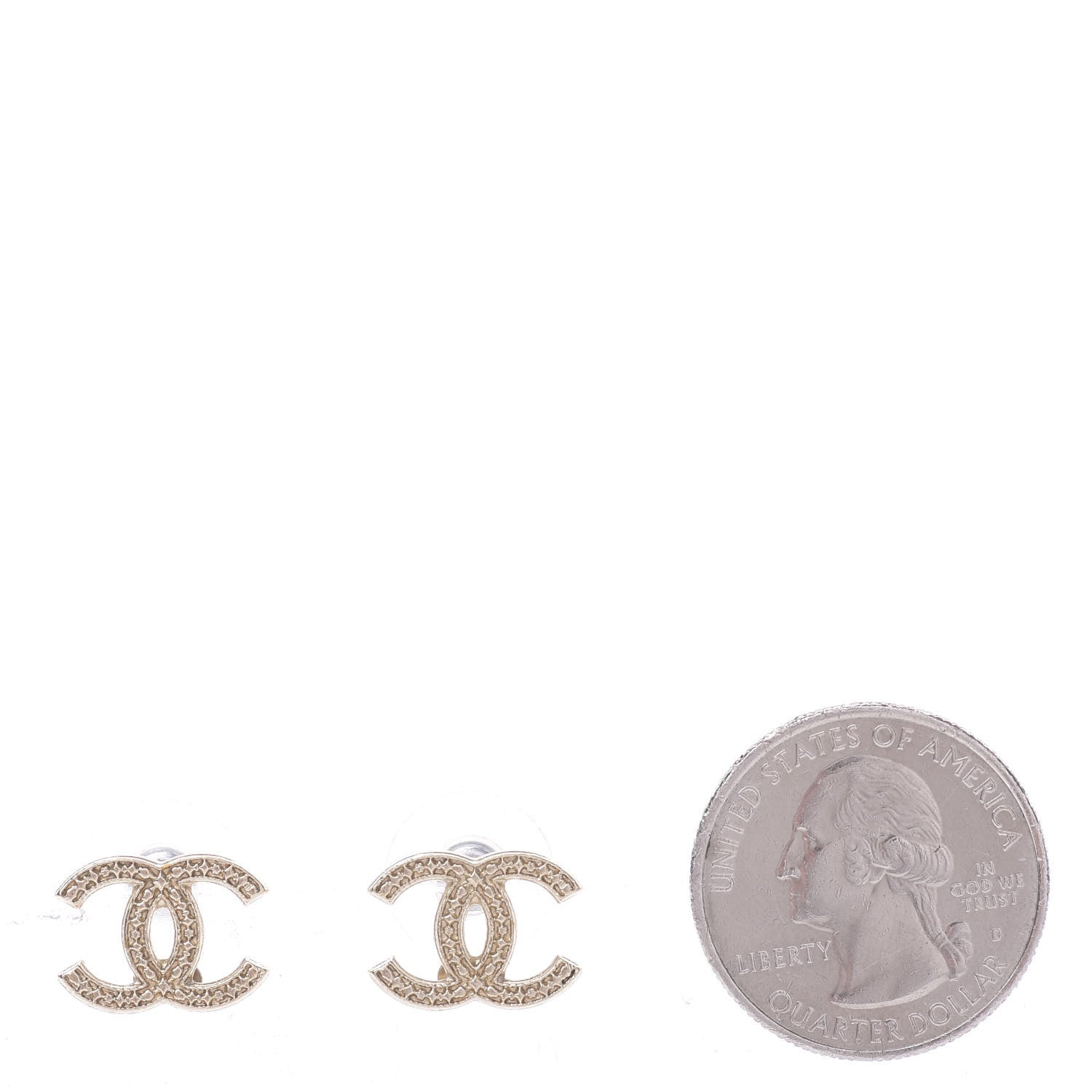 Chanel Metal Engraved CC Earrings Gold 4 of 4