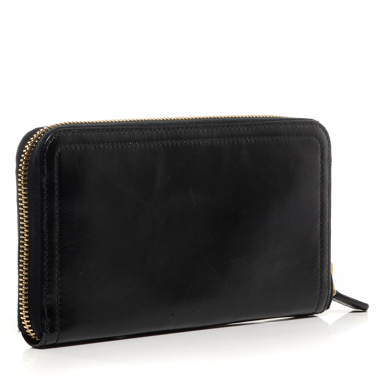 Prada Vitello Shine Zip Around Wallet Nero Black 4 of 8