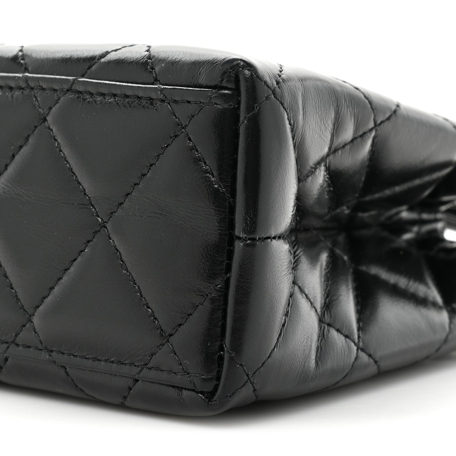 Chanel Shiny Aged Calfskin Quilted Nano Kelly Shopper Black 8 of 9