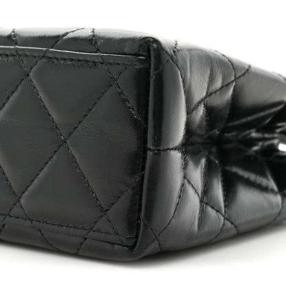 Chanel Shiny Aged Calfskin Quilted Nano Kelly Shopper Black 8 of 9