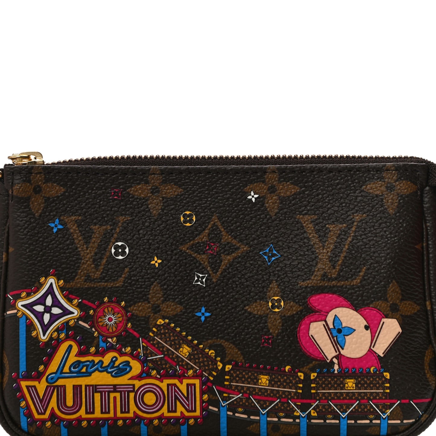 Monogram 2020 Christmas Animation Roller Coaster Mini Pochette Accessories Pivoine
