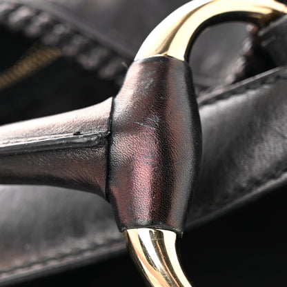 Gucci Calfskin Large Horsebit Chain Hobo Black 12 of 14