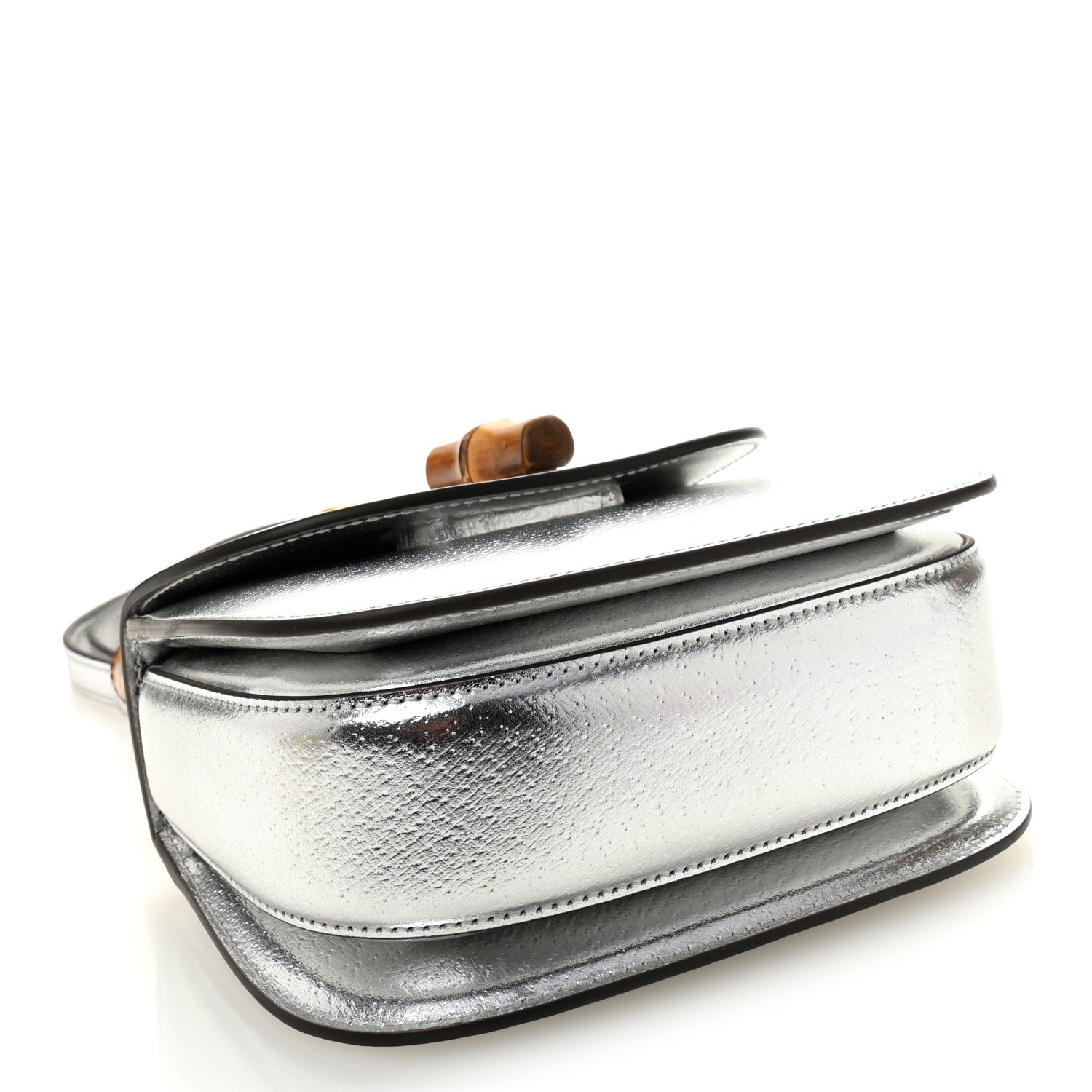 Gucci Boarded Dyana Lux Calfskin Mini Bamboo 1947 Top Handle Bag Silver 4 of 9