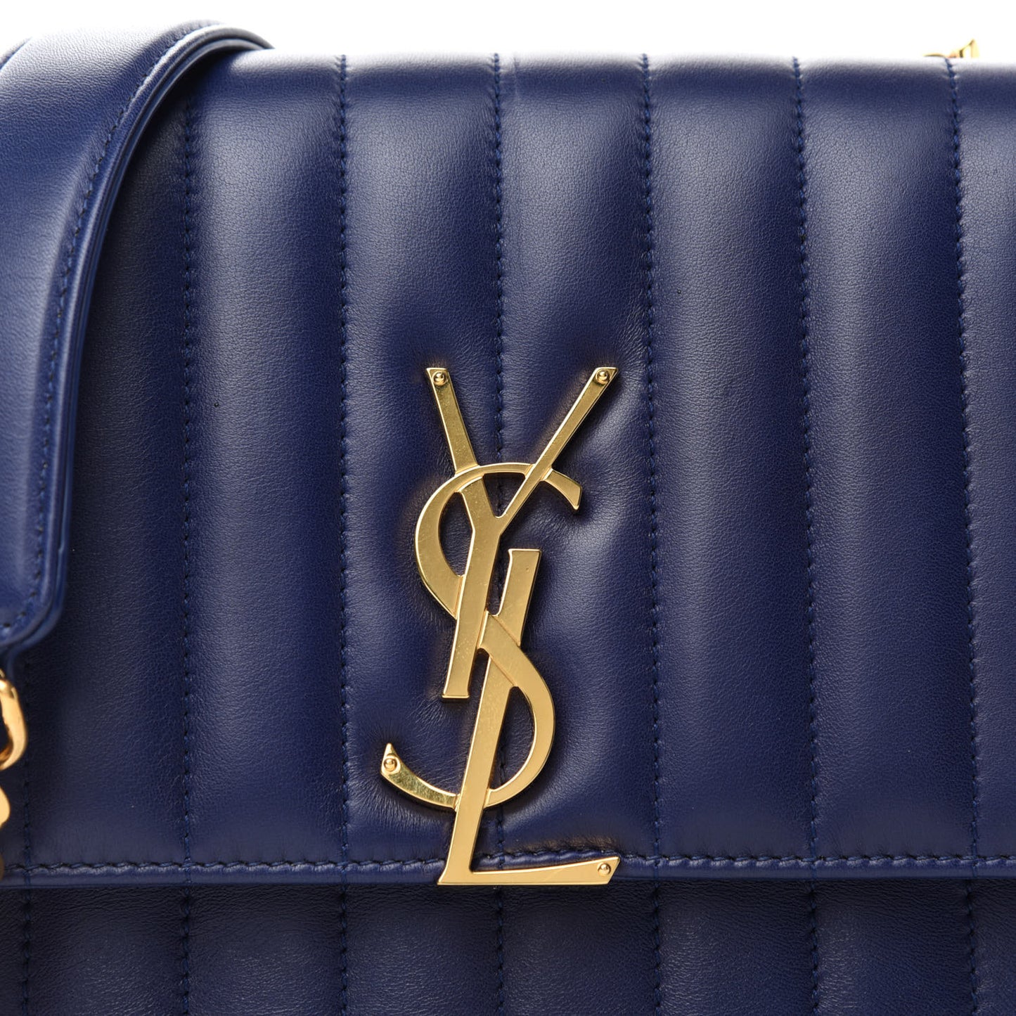 Lambskin Matelasse Monogram Medium Vicky Chain Bag Blue
