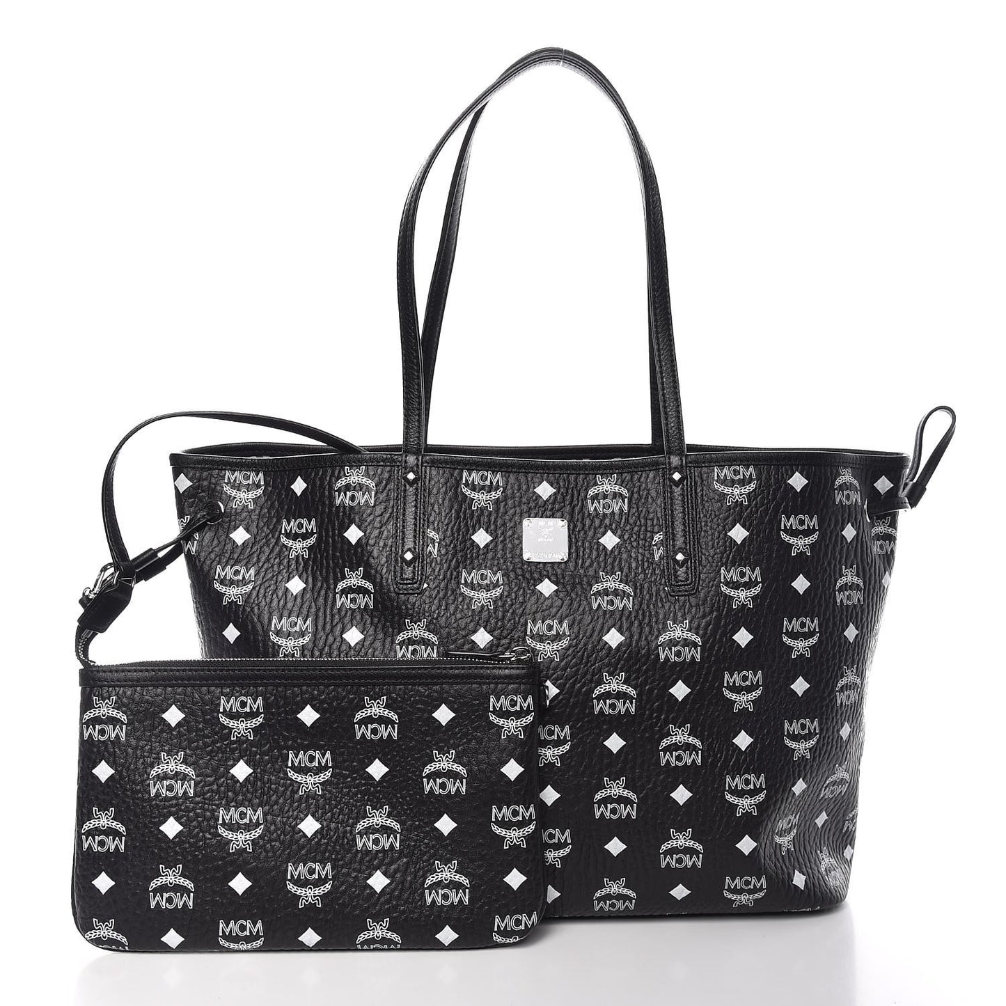 Visetos Medium Reversible Shopper Tote Black