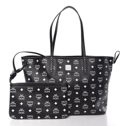 MCM Visetos Medium Reversible Shopper Tote Black 5 of 17