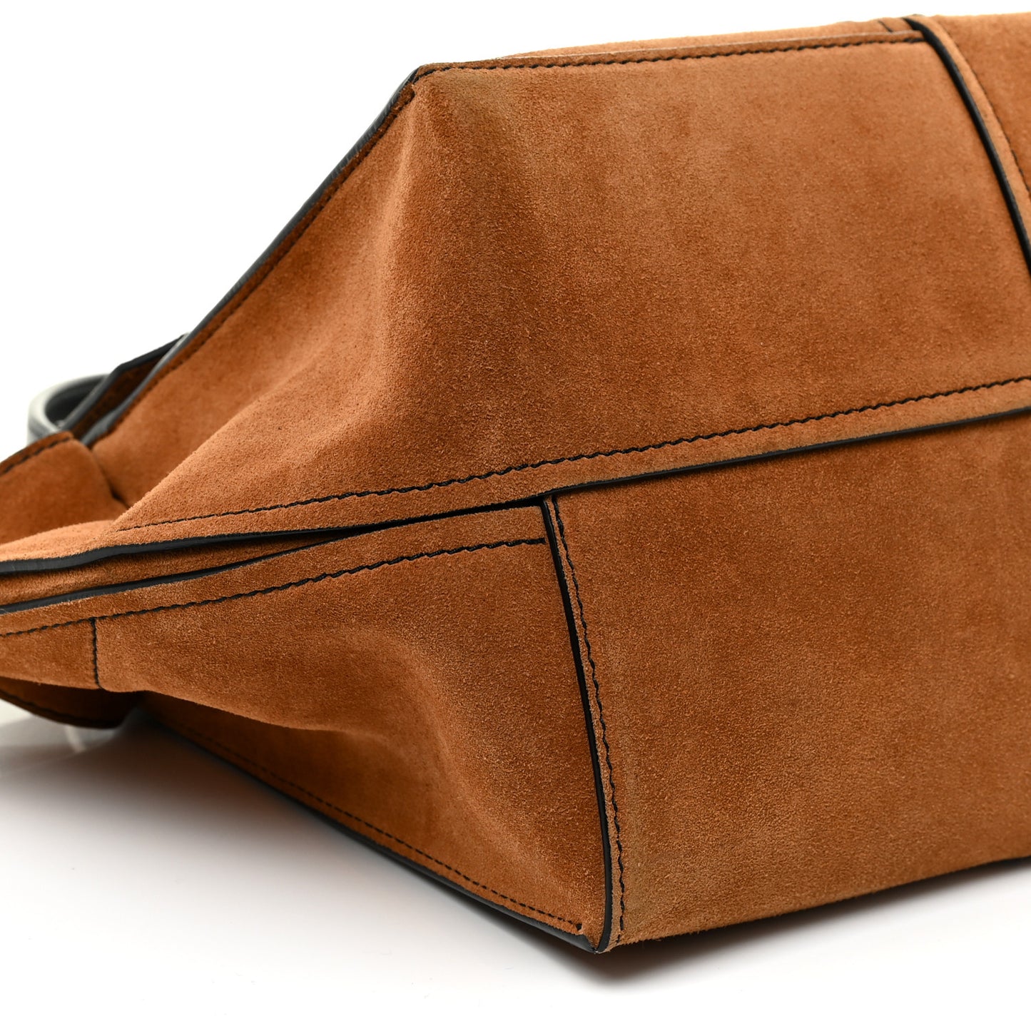 Suede Crochet Curl Satchel Wood