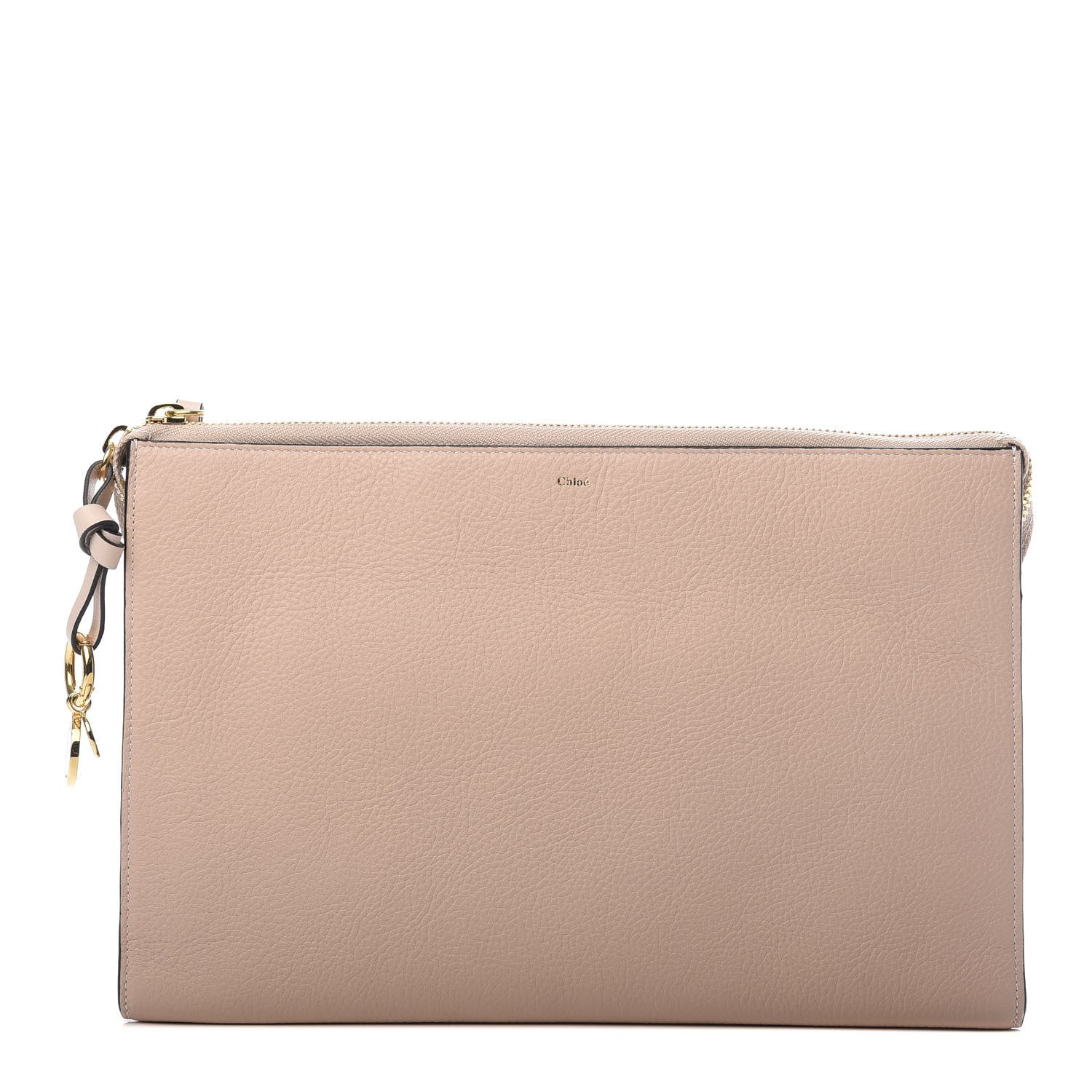 Chloe Calfskin Alphabet Flat Pouch Clutch Blush Nude 1 of 8