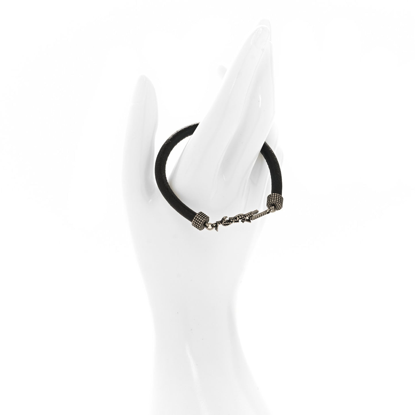 Crinkled Calfskin Opyum Bracelet Black